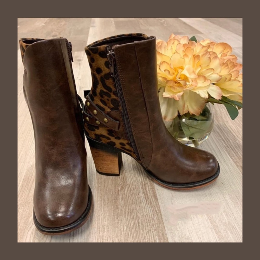 Pierre Dumas Leopard & Vegan Leather Booties